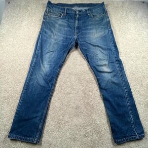 Levi's 513 Jeans Mens 38x30 Blue Denim Cotton Stretch Straight Leg Everyday Wear